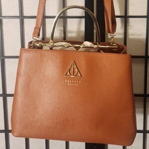 Loungefly Harry Potter Deathly Hallows Elder Wand Crossbody Handbag Purse -Brown